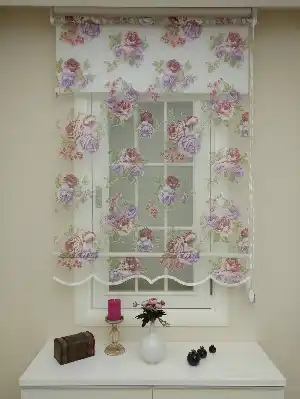 Çift Sistem Tül Stor Perde Clısson Series 1654- Yeşil-pembe-gül Kurusu-eflatun