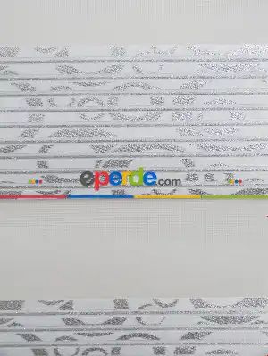 Jakarlı Zebra Perde Bdz-20- Beyaz-gümüş Simli