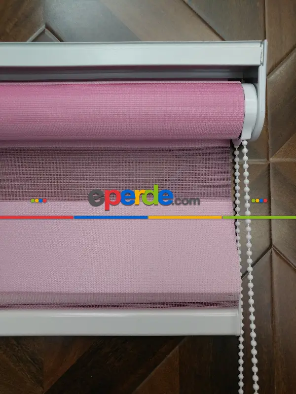 Pembe Zebra Perde - Düz Zebra Perde