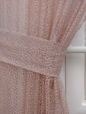 Pudra Pembe Kdk Örme Tül Fon Perde#- Pembe Pudra Pembe
