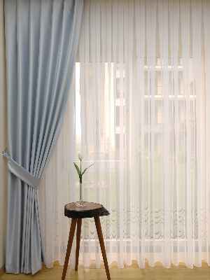 Açık Mavi - Gri Blackout Düz Fon Perde- Mavi Grimsi