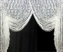 Saçaklı Kruvaze Modeleri Damask- Beyaz-ekru