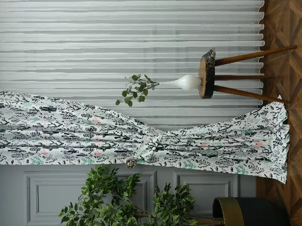 Bebek Odası Fon - Kaktüs Desenli Fon Perde Evm694 Kumaşı Kalındır Duck Bezi Değildir- Siyah-Yeşil