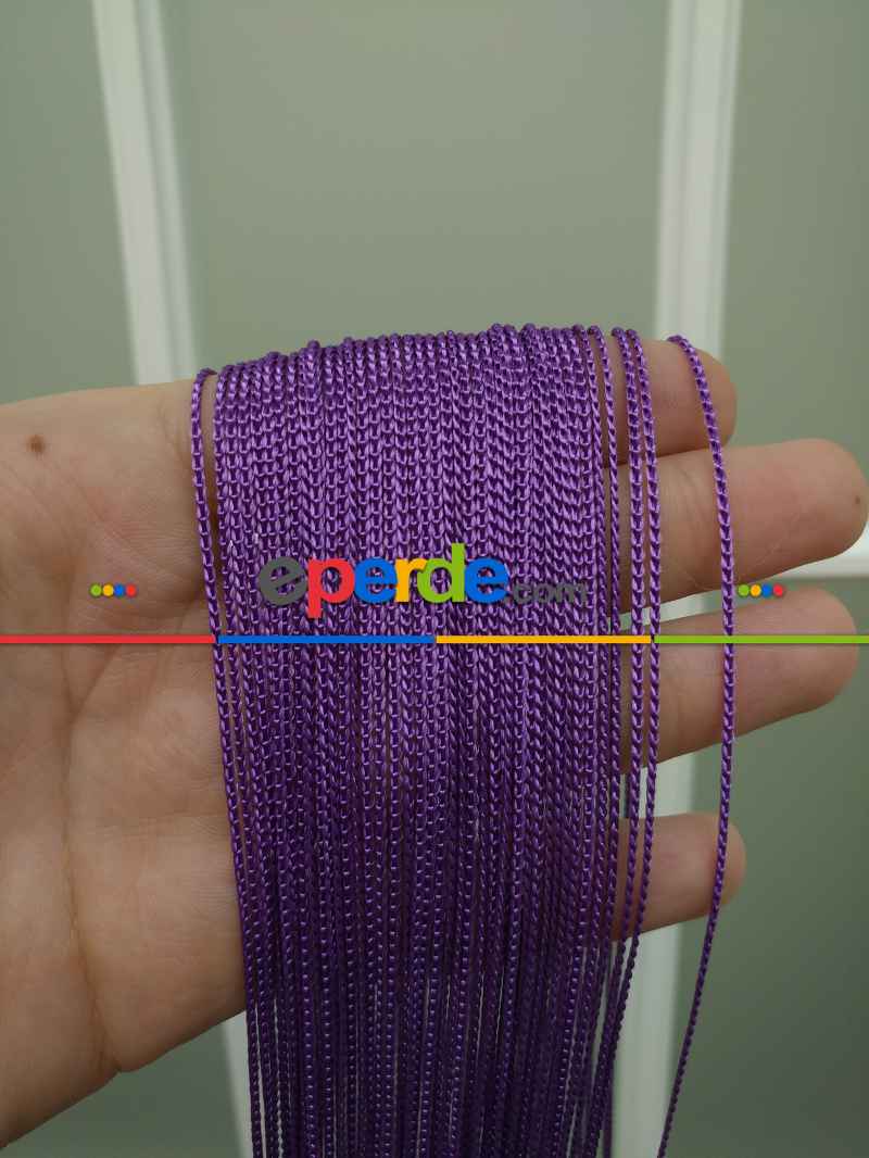 İnce Zincir Serisi İp Perde (beyaz, Krem, Gri, Kırmızı, Bordo, Siyah, Mavi, Pembe, Sarı)- Mor