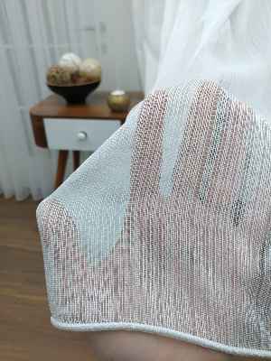 Perdeks Home Tül Perde 05 Lux Series- Ekru - Kurşunlu Tül