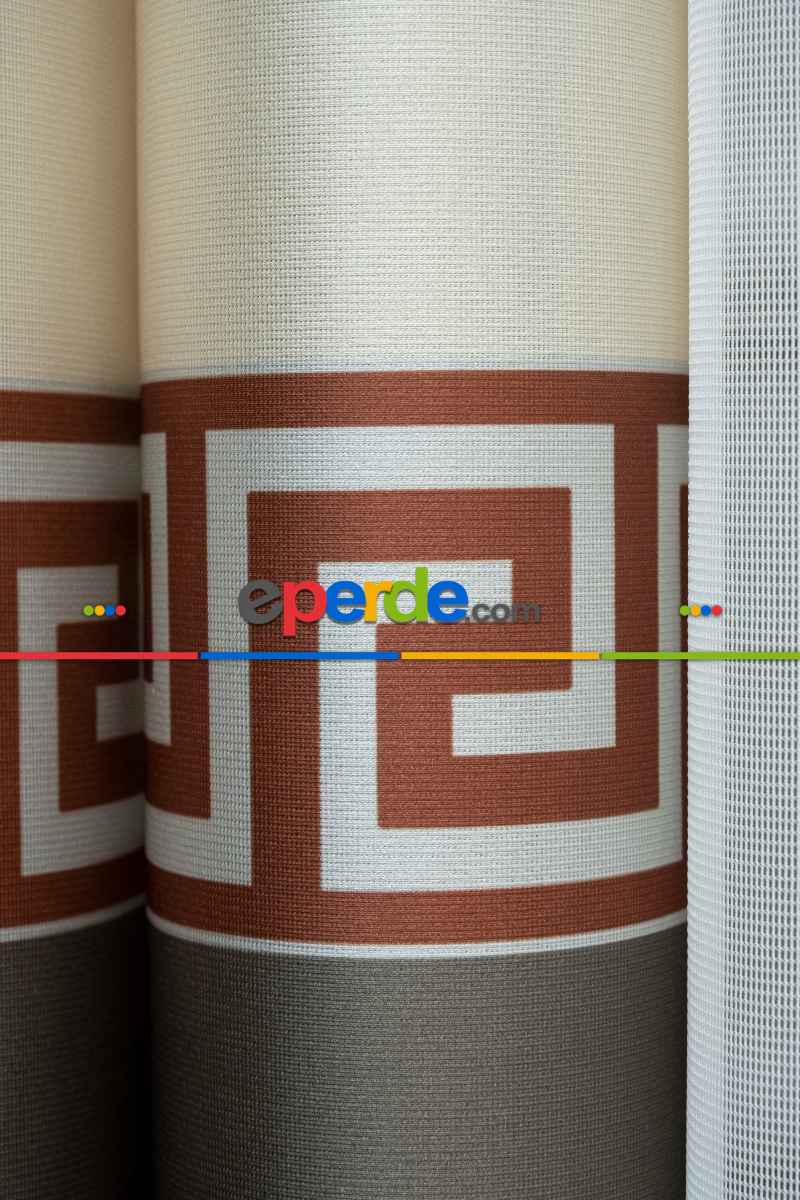 Lens Akıllı Dikey Tül Perde Versace-44- Çok Renkli 2