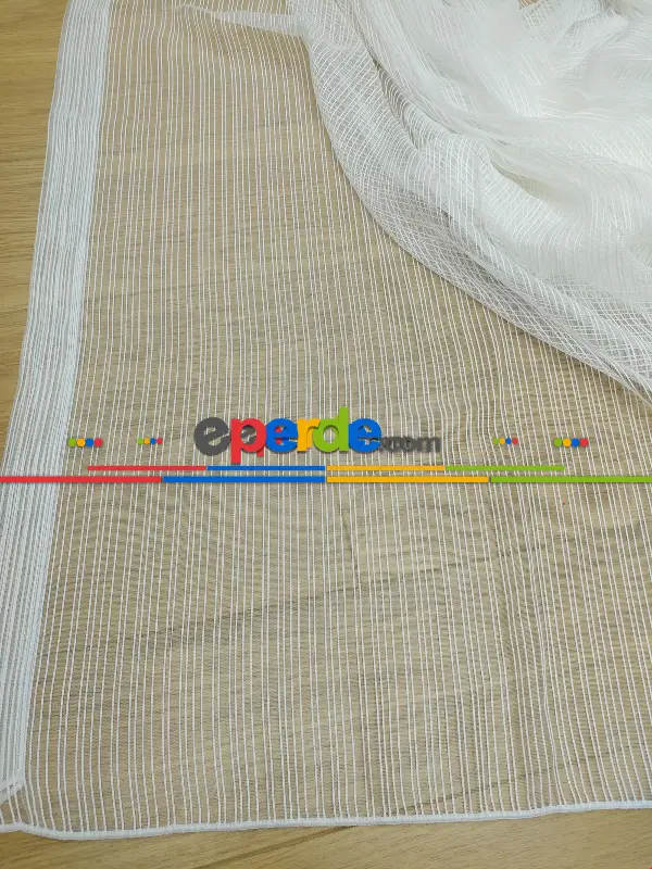 Mutfak Tül Ekru Zincir Desenli Düz Tül Perde !!!özel İndirimli Fiyat