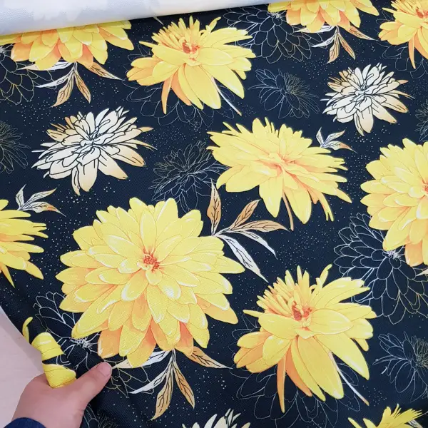 Mutfak Fon Perde Baskılı Evm557- Siyah