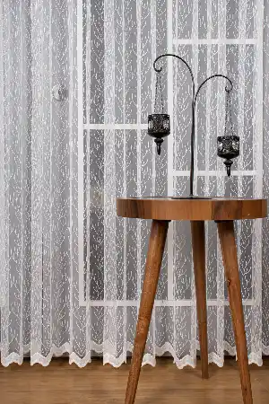 Kuru Ağaç Dalı Brode İşlemeli Tül Perde