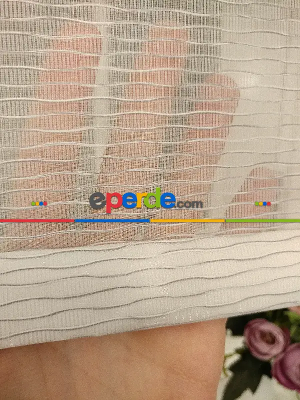 Oturma Odası - Tül Stor Yeni Sezon Elit Boğma Tül Beyaz Gri- Beyaz-gri Açık 214