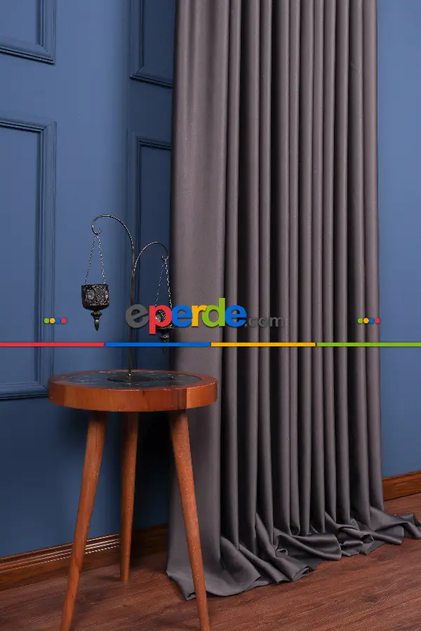 Yatak Odası - Füme- Antresit % 100 Işık Geçirmez Blackaut Fon Perde