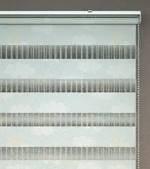 Bulut Desenli Baskılı Zebra Perde- Çok Renkli