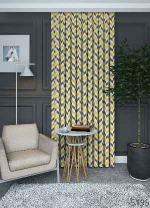 Dökümlü Kumaştan Geniş En Sarı Balıksırtı Desenli Fon Perde 1. Kalite