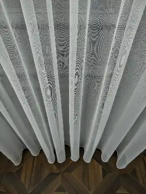 Hazır Ürün Düz Grek Tül Perde %25 Ekstra İndirimli 1/3 Pile Seçeneği- Ekru 150cm X 260cm 