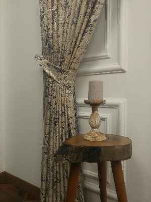 Antrasit Gri Bej Tonlarında Desenli Jakar Fon Perde En 150 Cm