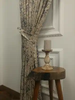 Antrasit Gri Bej Tonlarında Desenli Jakar Fon Perde En 150 Cm