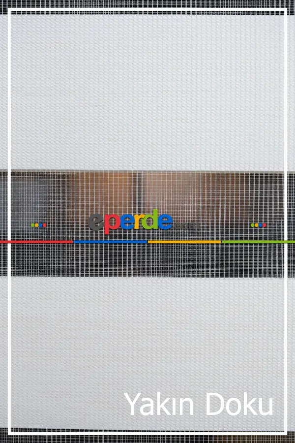 Yüzde 40 İndirimli Fiyat- Ekru Ve Beyaz Bambu Zebra Perde- Beyaz-ekru