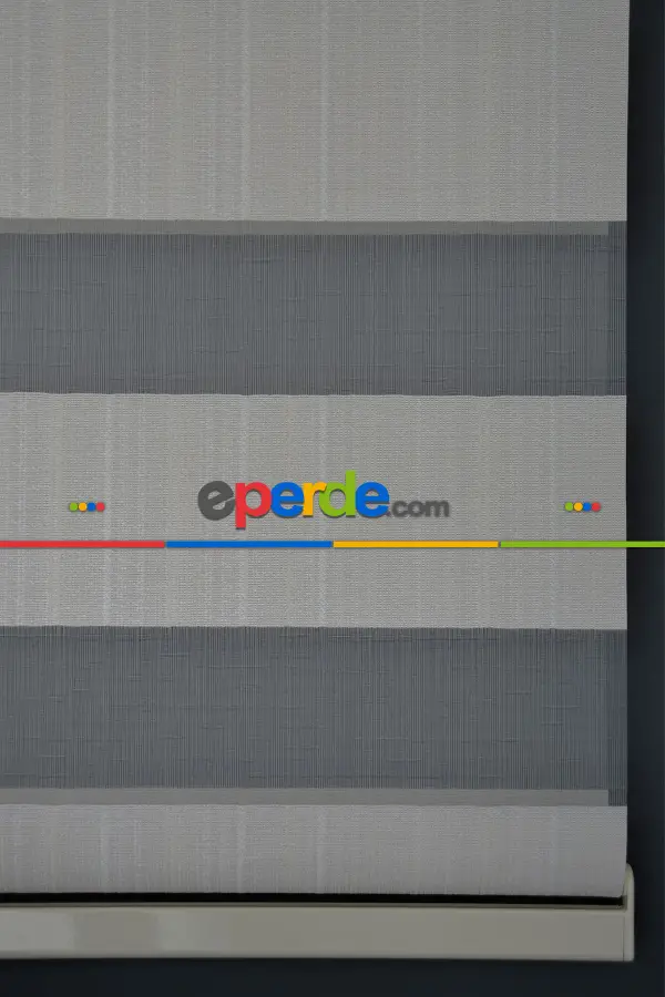 Halim Perdesan Jk-281 Ekru & Beyaz Renk Etekli Veya Eteksiz Zebra Stor Perde