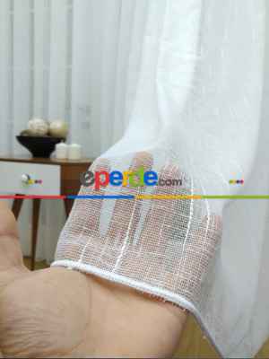 Mutfak Tül Perde - Mutfak Perdesi- Ekru