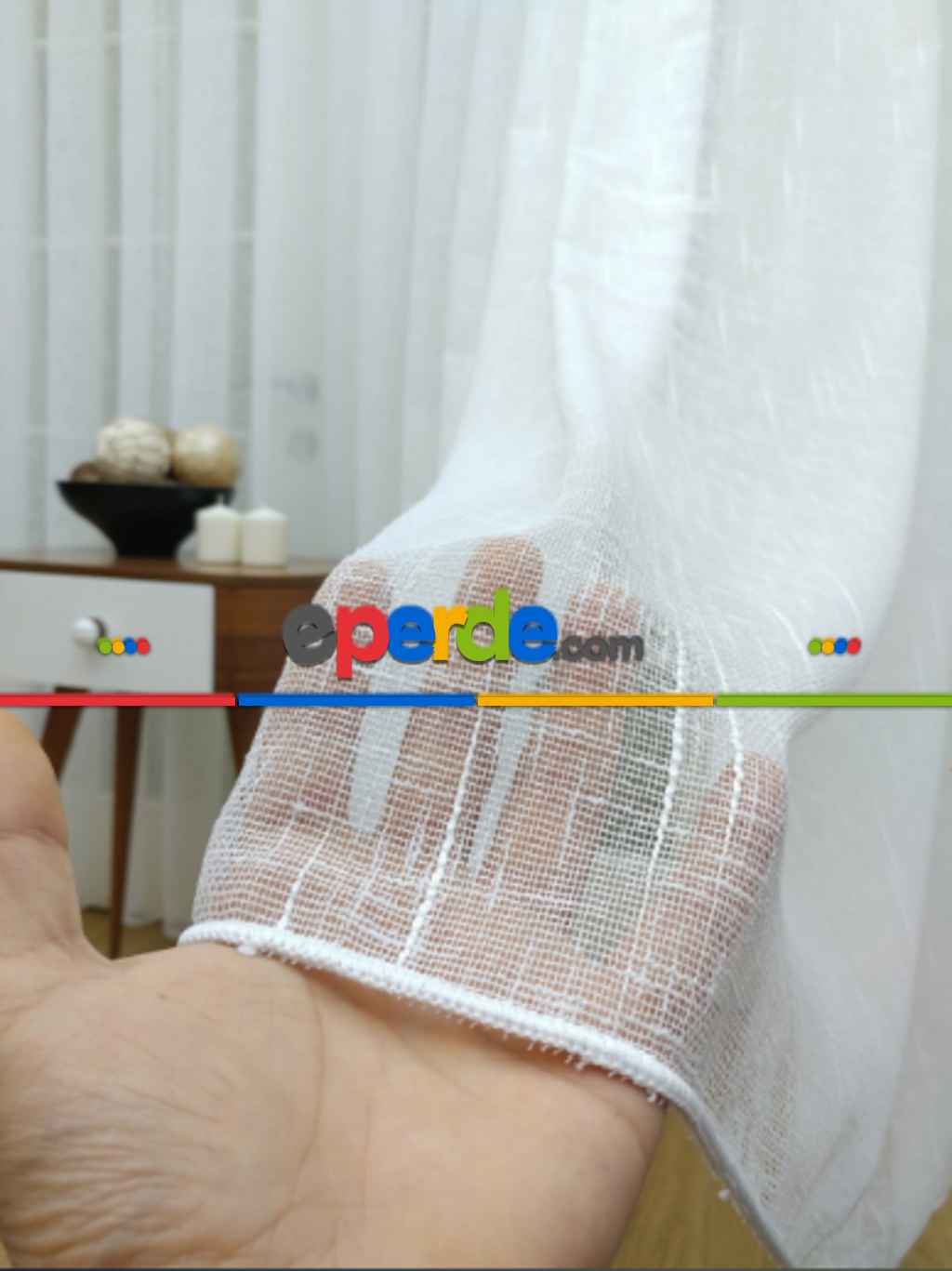 Mutfak Tül Perde - Mutfak Perdesi- Ekru