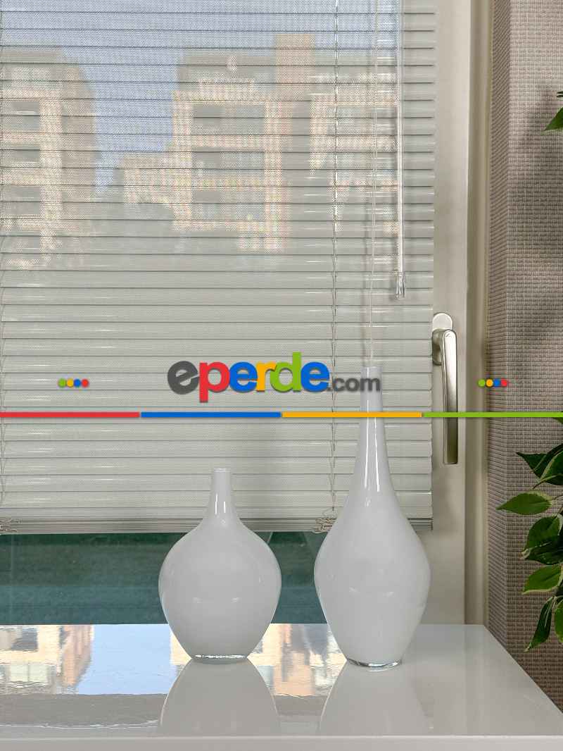 Ekru Perfore (delikli) Alüminyum Jaluzi Perde - 25mm