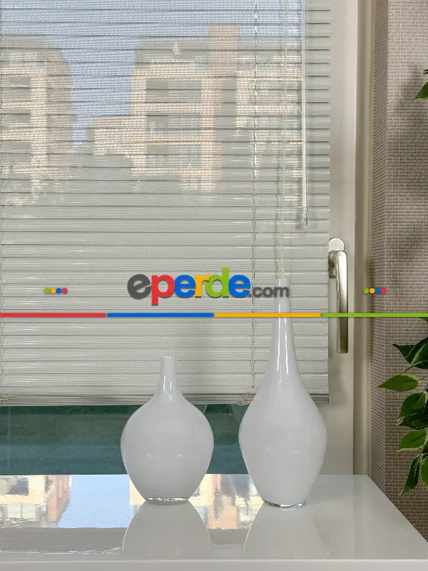 Ekru Perfore (delikli) Alüminyum Jaluzi Perde - 25mm