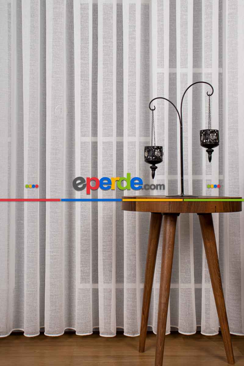 Salon Tül Modelleri - Keten Düz Tül Perde