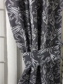 Mutfak Perdesi Kanat Fon Perde Çiçek Desenli- Beyaz