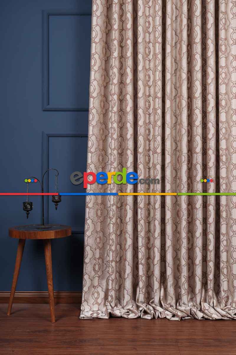 Yatak Odası Fon Perde - S Pile Dökümlü Jakar Dokuma Fon Perde