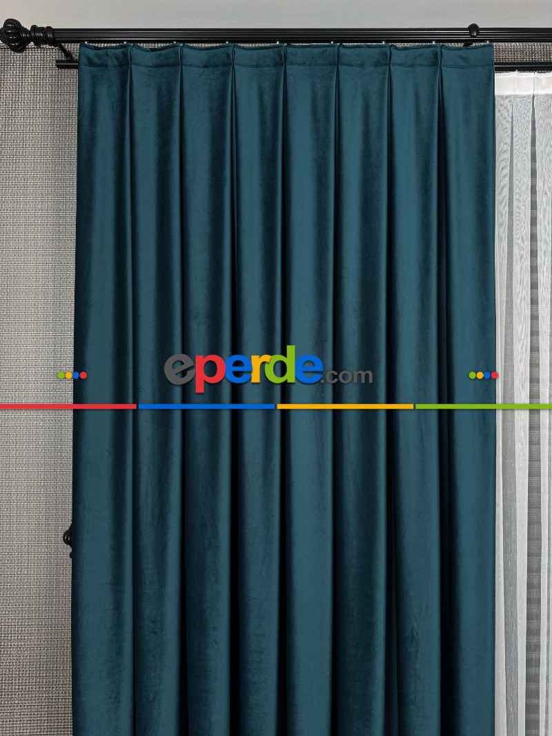 Petrol Yeşili İthal Kadife Fon Perde, Premium Kalite Serisi Kadife Fon Perde