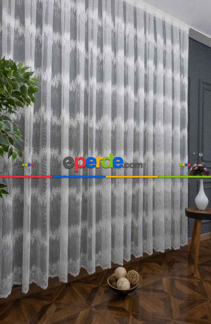 Taç Ütü İstemez Zikzaklı Yeni Tasarım Model Tül