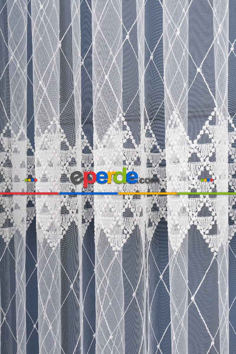 Salon Tül Modelleri - Brode İşlemeli Tül Perde Özel Seri 1117