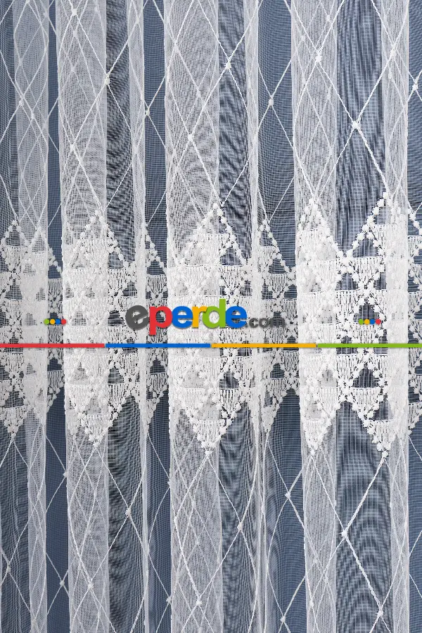 Salon Tül Modelleri - Brode İşlemeli Tül Perde Özel Seri 1117