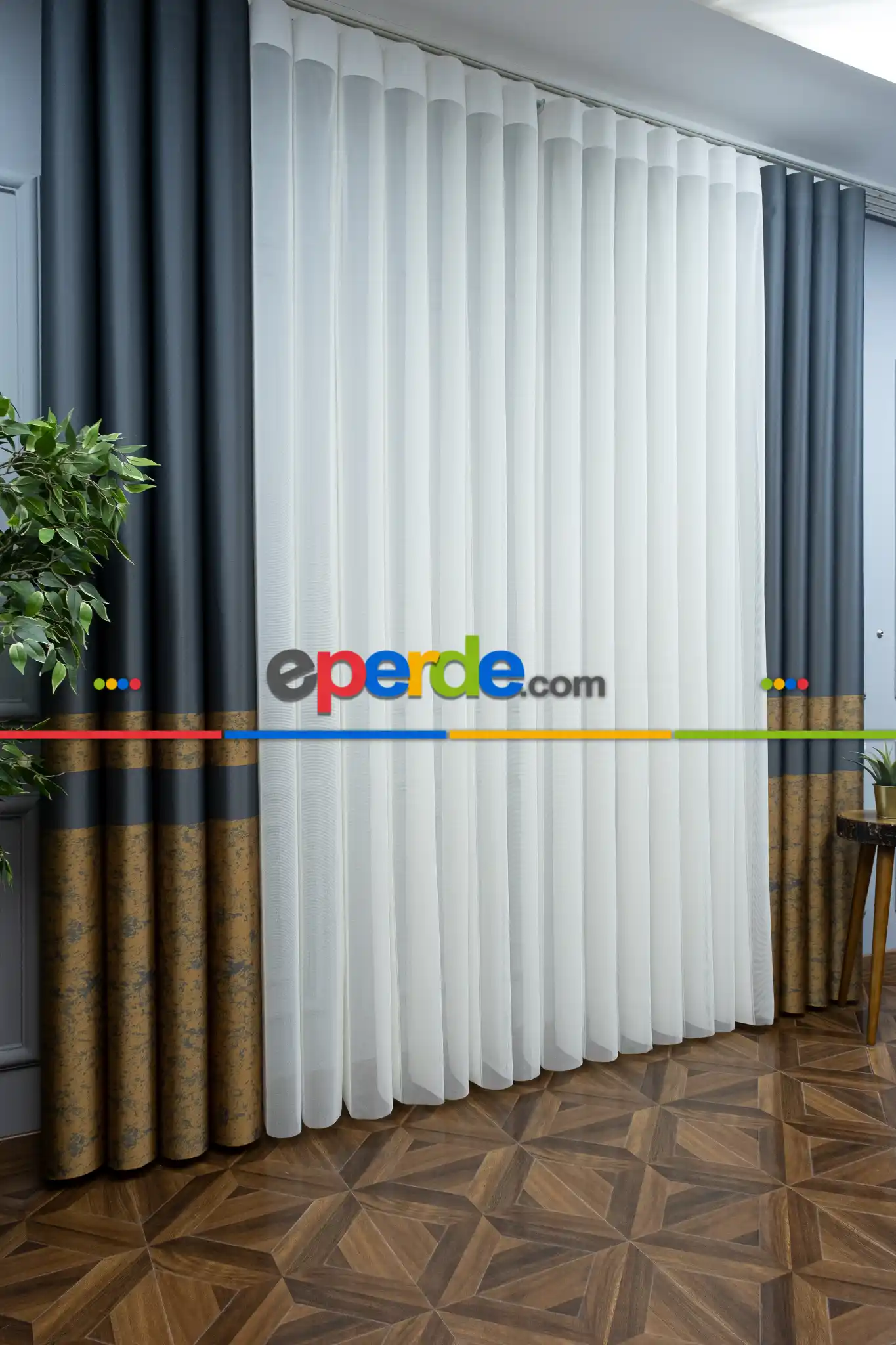 Lens Akıllı Dikey Tül Perde-13- Çok Renkli 2