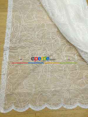 Hazır Ölçülü Spor Desen Fransız Dantel Örme Tül Perde