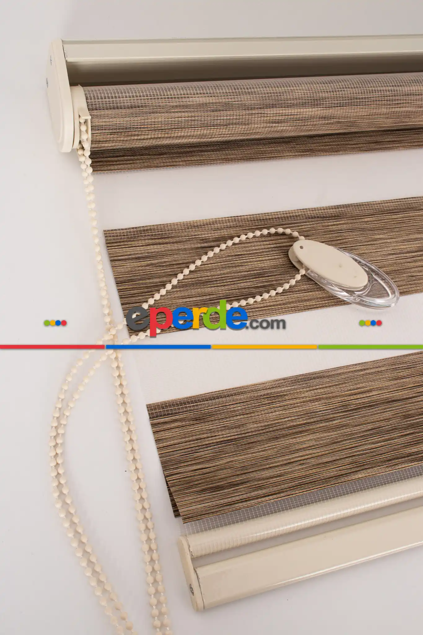 Oturma Odası - Zebra Perde- Kahverengi Bambu Zebra Perde (kalın Zeminli)- Kahverengi