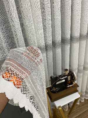 Paris Antrasit Koyu Gri Ara Bantlı Yeni Tasarım Tül Perde