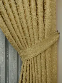 Gold Rengi Duz Jakar Fon Perde (150)- Altın Mat