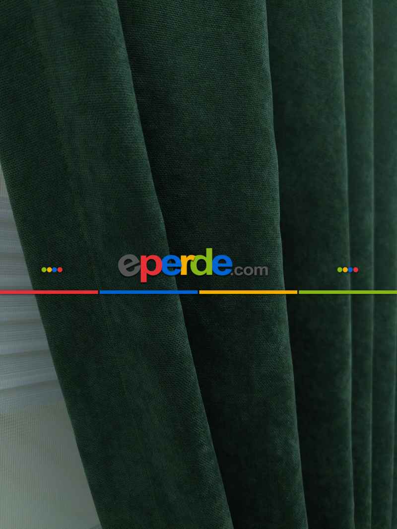 Salon Fon - Yeşil - Düz Fon Perde ( 180 Eninde )- Yeşil