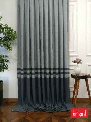 Brillant Süet Pano Fon Perde 180cm Yeni Sezon- Mavi Grimsi-antrasit