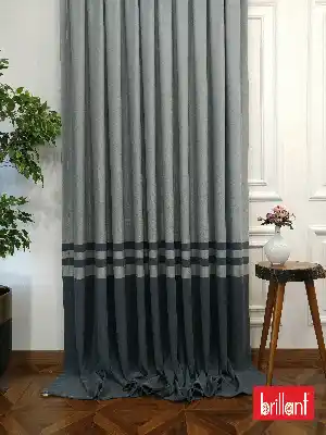 Brillant Süet Pano Fon Perde 180cm Yeni Sezon- Mavi Grimsi-antrasit