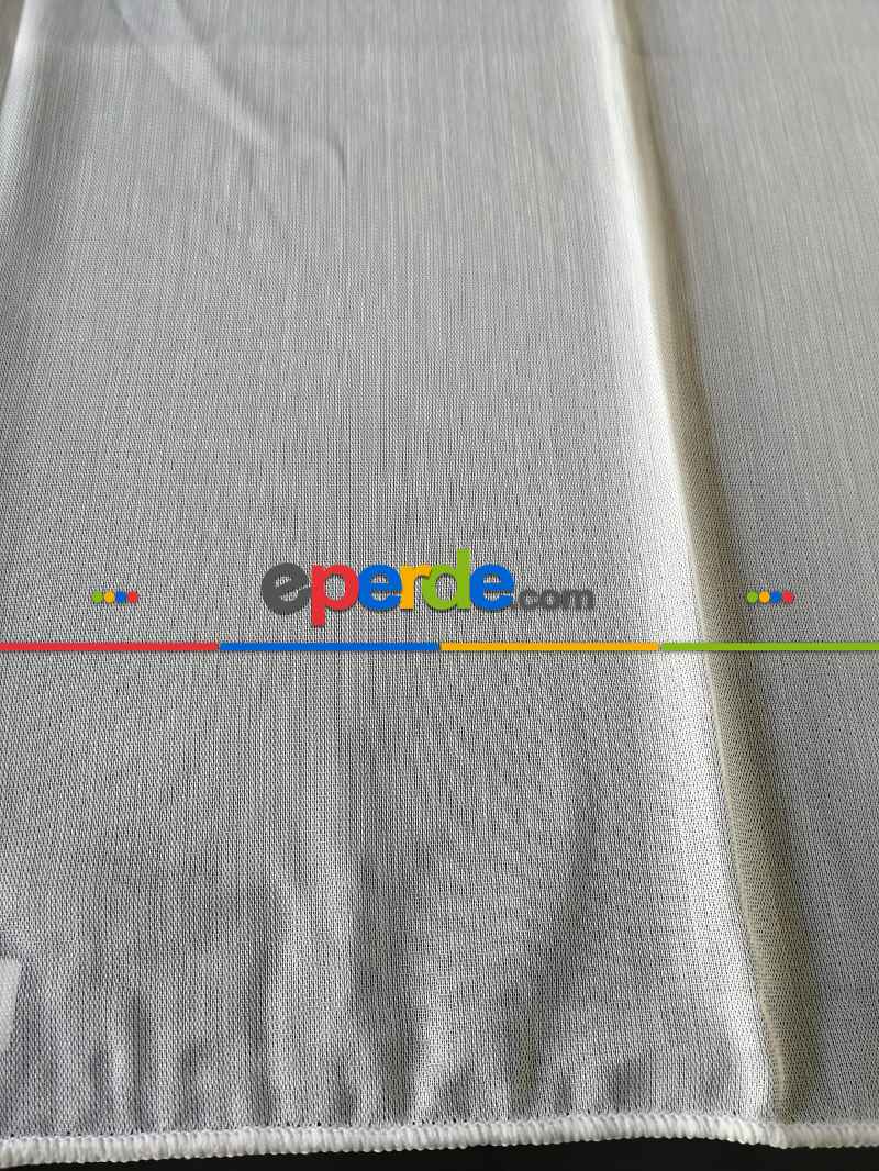 Salon - Bambu Düz Esneme Yapmaz Tül - Ekru