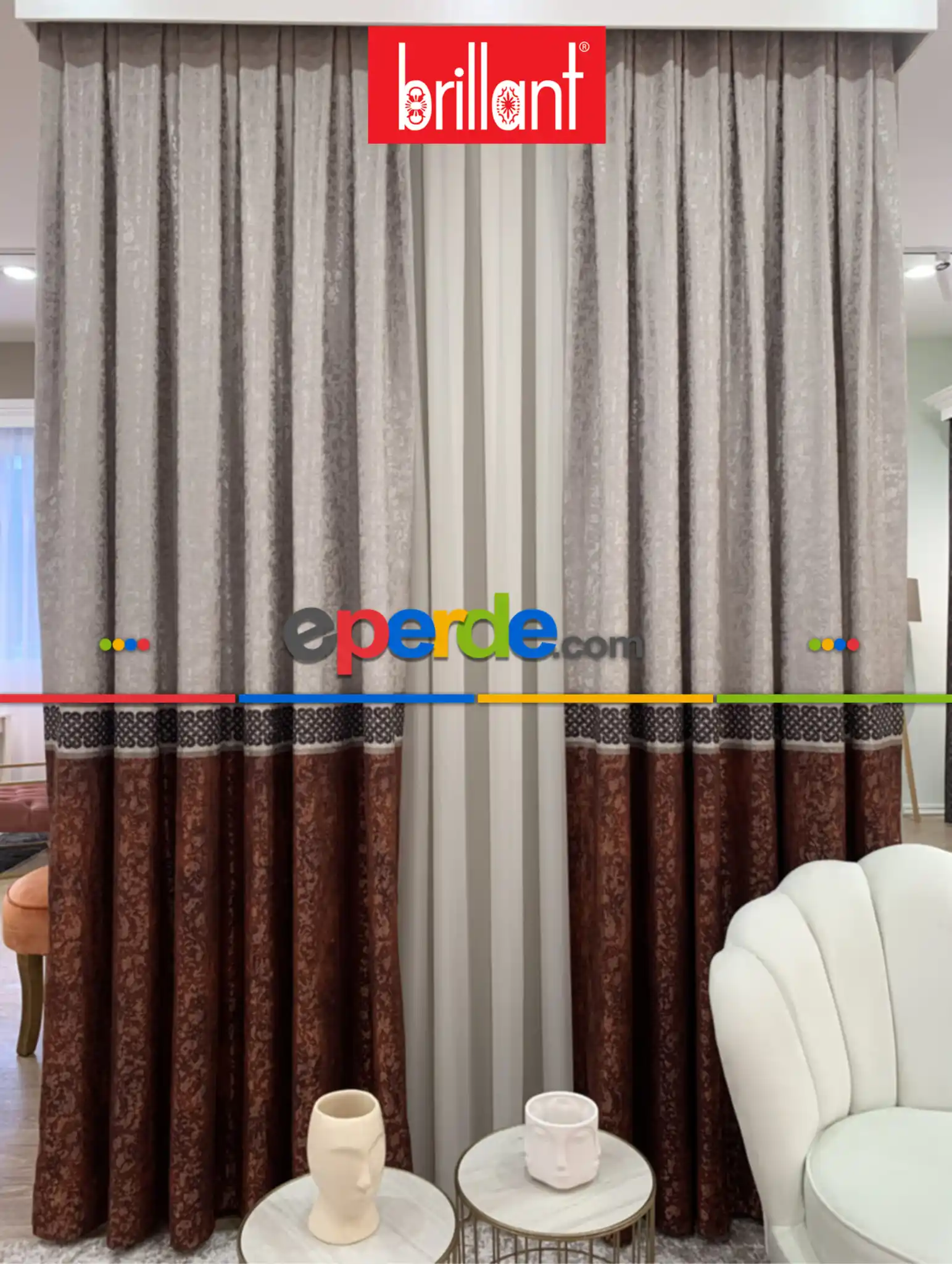 Brillant Perde Livabonarperde Yeni Tasarım Desen Renkl Fon Perde Yan Perde Kanat Perde