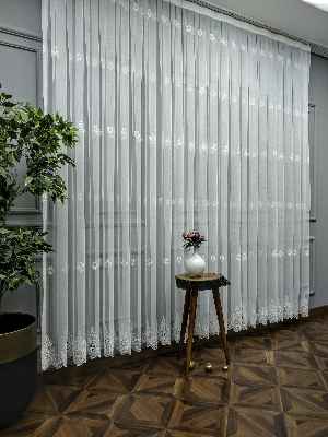 Grek Brode Desenli Brode Tül Perde (yeni Sezon)- Ekru