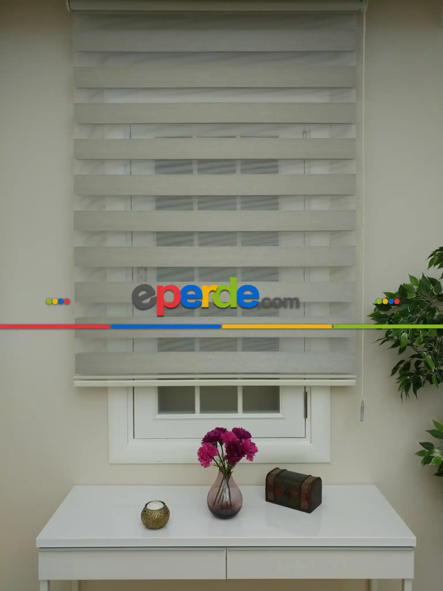 Oturma Odası - Zebra Perde -karartma Blackout Zebra (kalın Doku Zeminli)- Bej