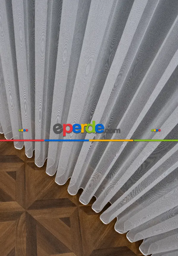 Yatak Odası - Ekru Monaliza Dökümlü Tül - İtinalı Dikiş - Amerikan Pile - Kurşunlu Tül