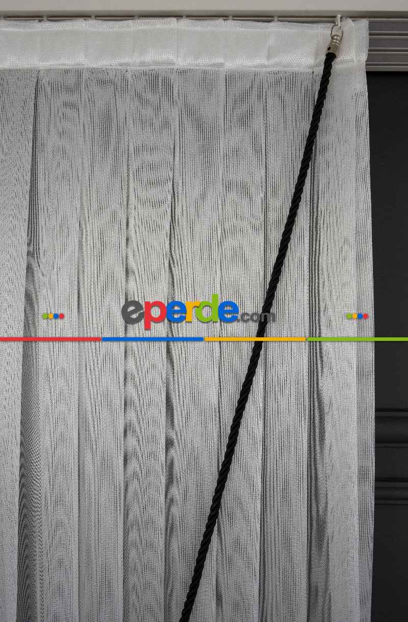 Salon Tül - Ekru Monaliza Dökümlü Tülden Yalancı Kruvaze - Tülden Fon - Yana Toplamalı Tül - Kordon Toplama Tül - Çift Veya Tek Kanat - Kurşunlu Tül - Kordon Renkleri Mevcut