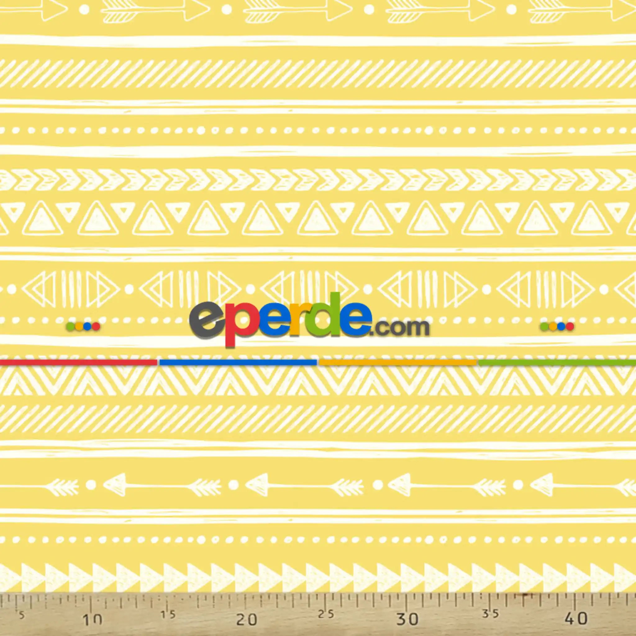 Spor Mutfak Perdesi Kanat Fon Perde Desenli- Sarı