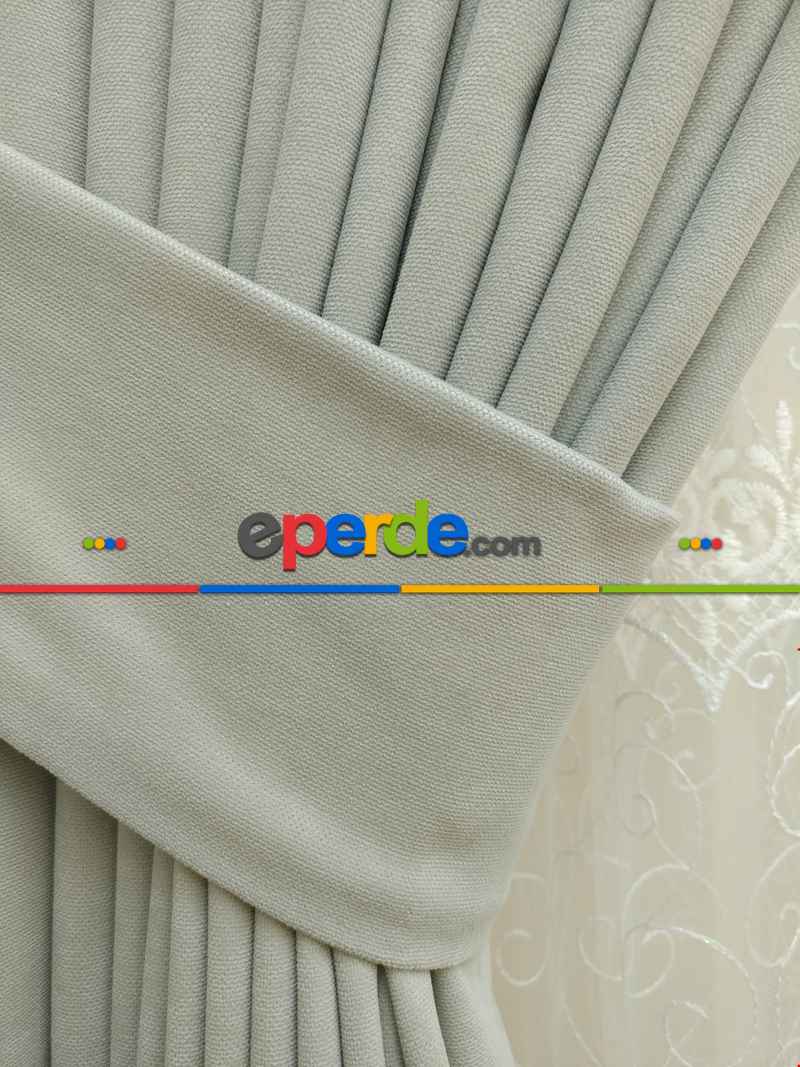 Mutfak - Taş Rengi - Toz Gri - Açık Gri - Düz Fon Perde 825