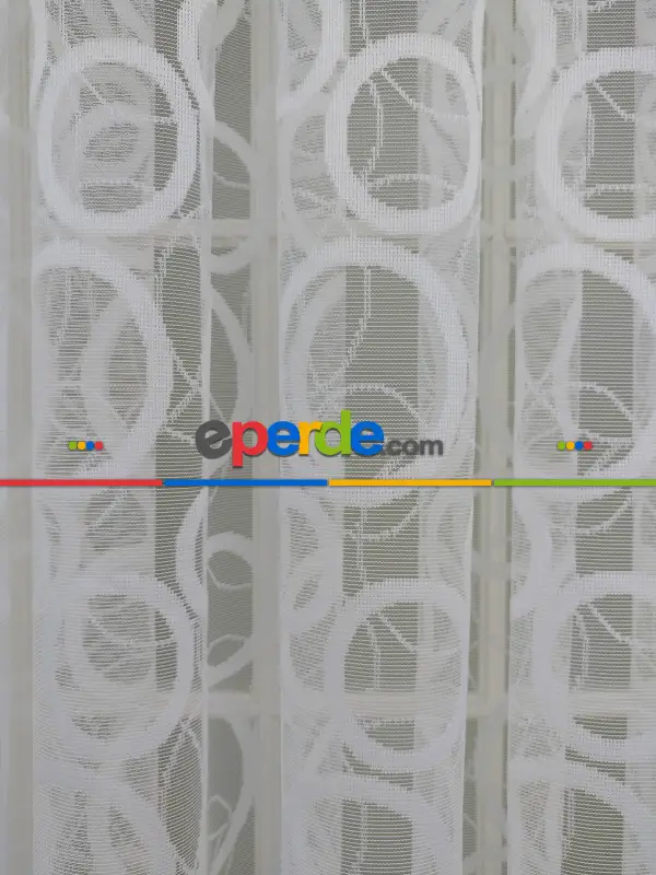 Spor Desen Fransız Dantel Tül Perde & Kruvaze Perde- Ekru